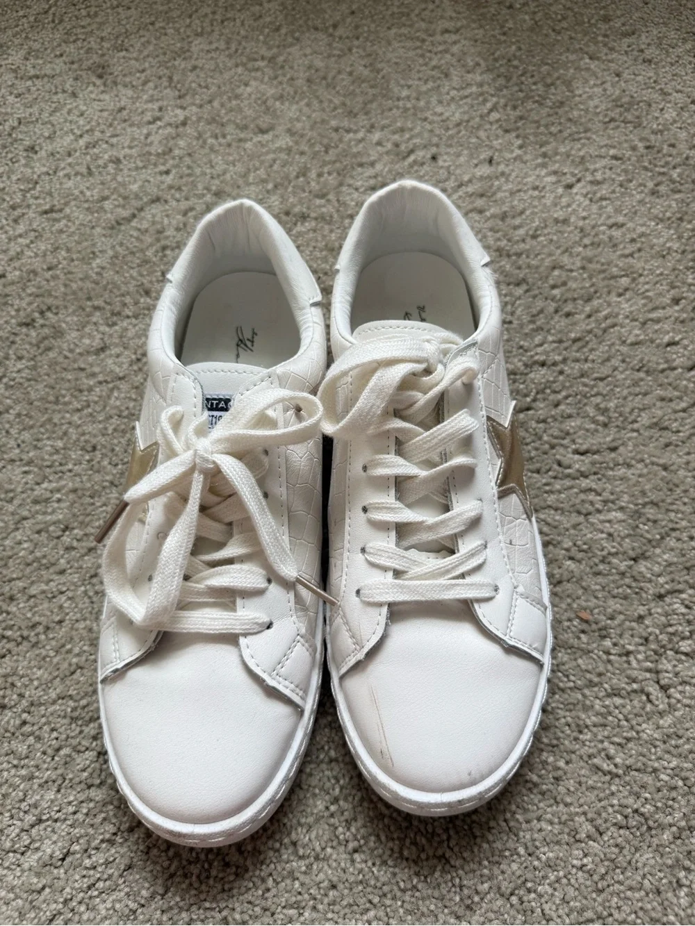 Vintage Havana White Sneakers with Gold Star